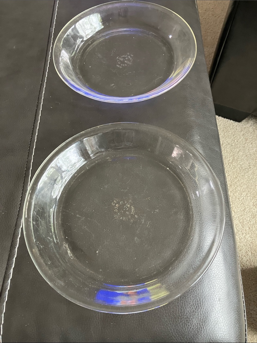 Fire King Clear Glass Pie Plates bundle of 2